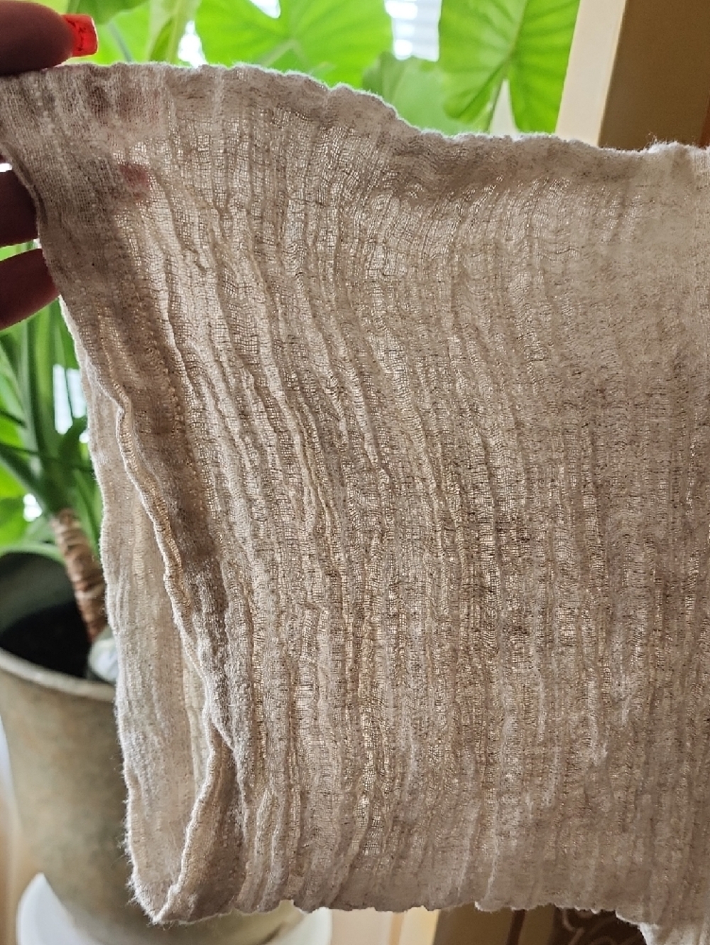 Boho Crinkled Ivory Maxi Dress - Picture 6 of 7